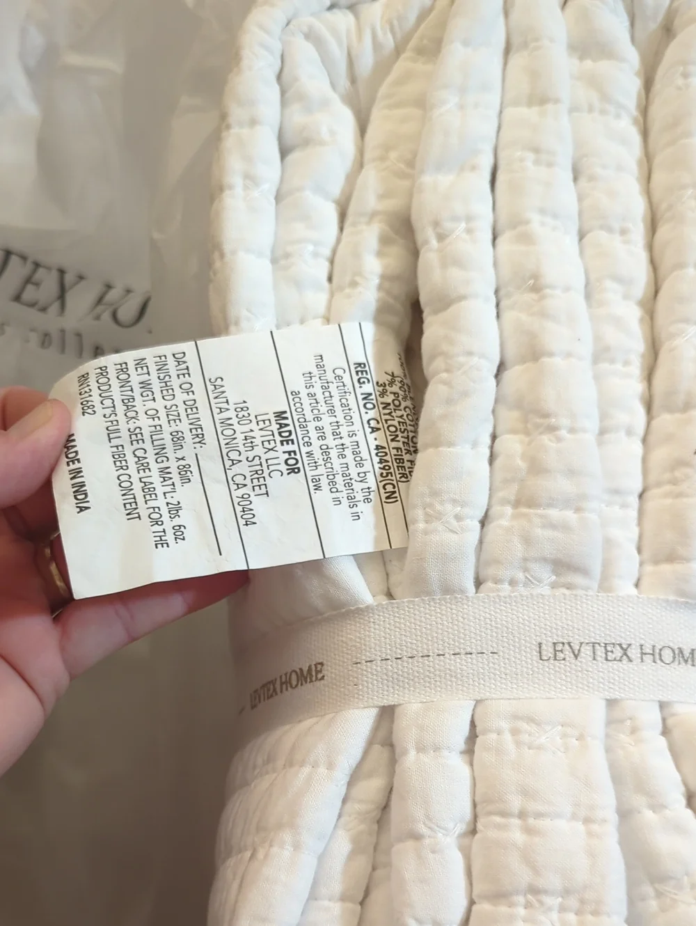 Levtex Home Cross Stitch Reversible Twin XL/Twin Quilt Set (68x86in)